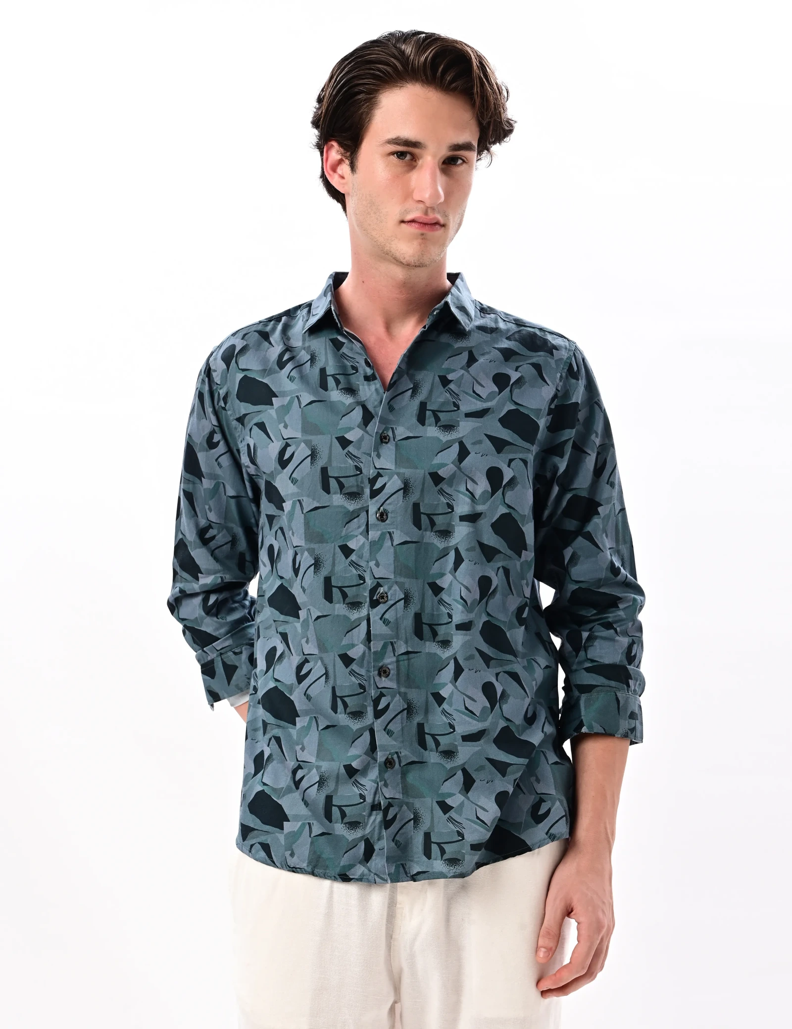 BLUBBER Abstract Geometric Printed Shirt