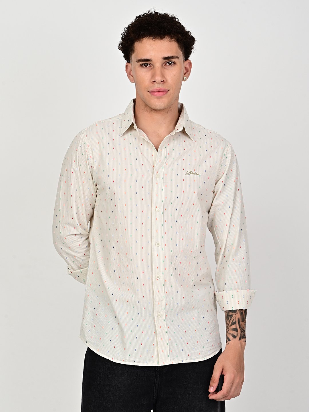 BLUBBER Refined Vertical Stripe Shirt