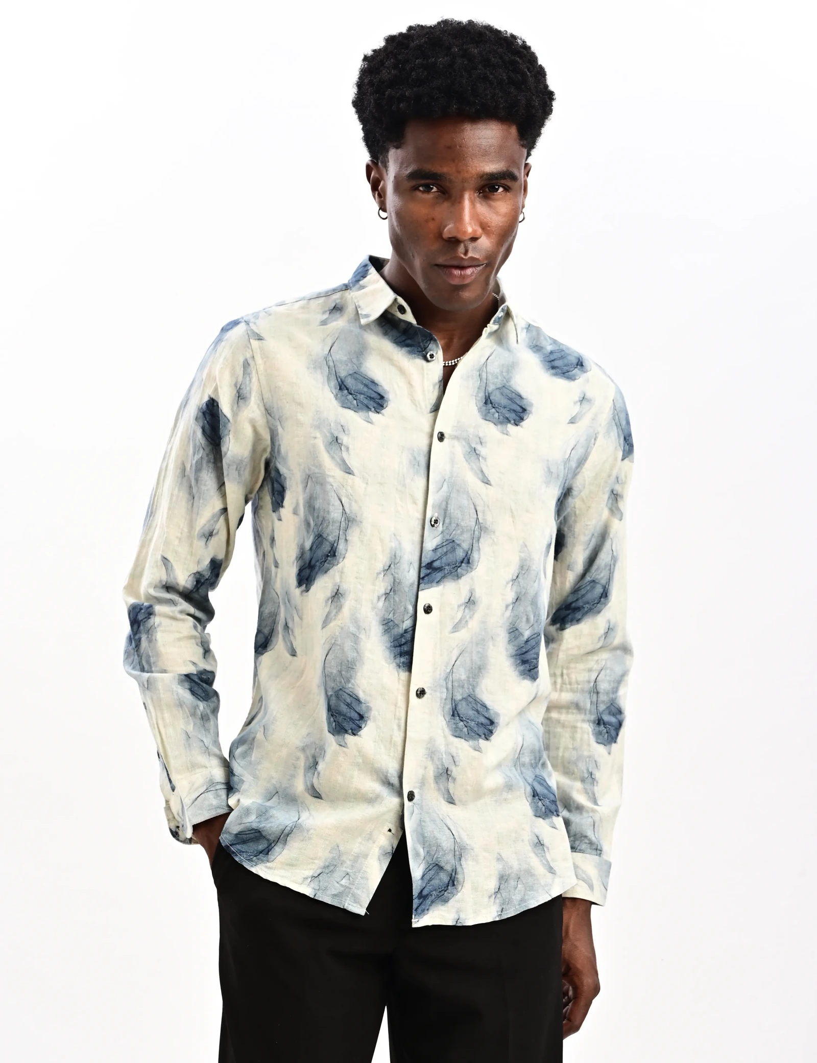 BLUBBER Botanical Floral Sketch Shirt