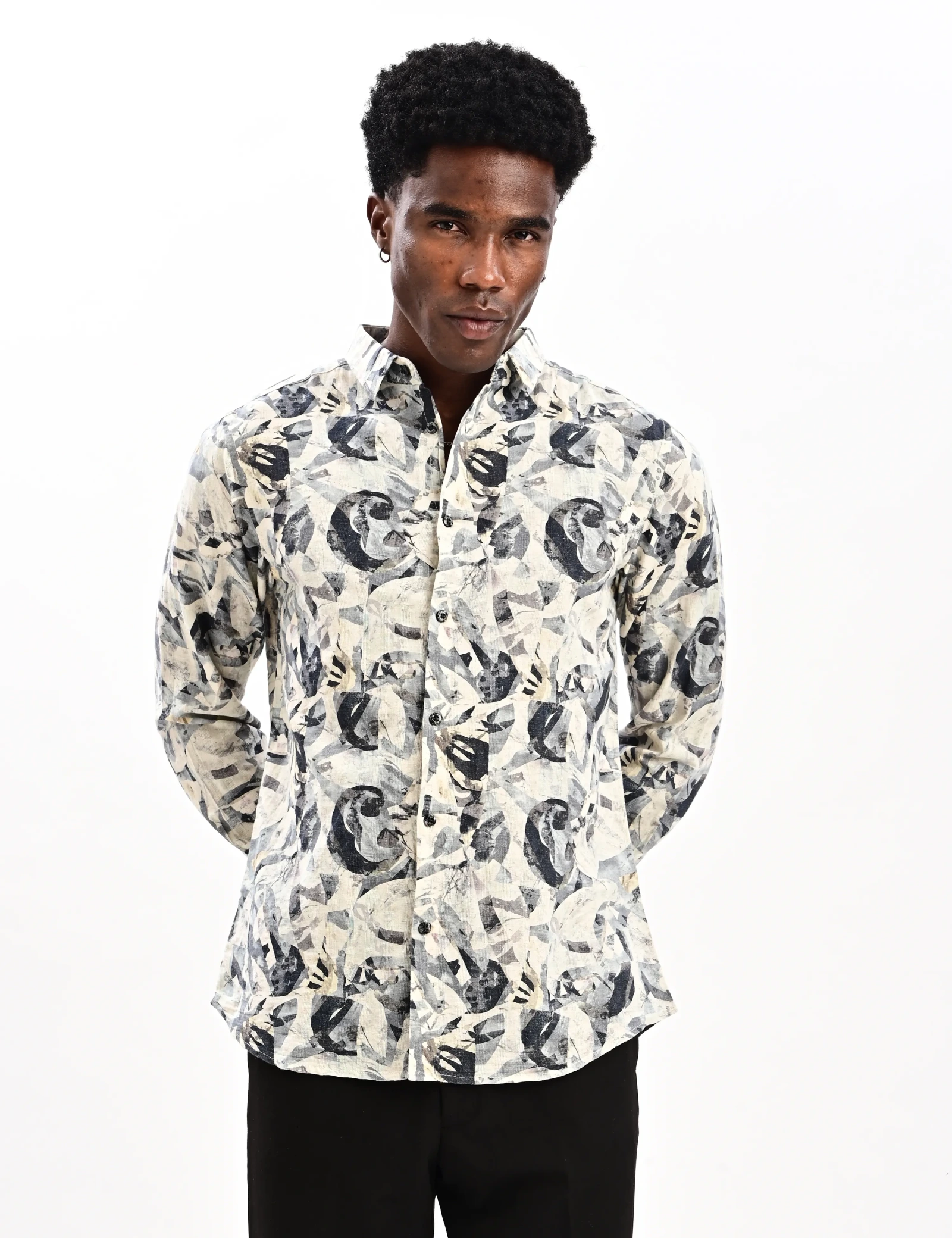 BLUBBER Abstract Brushstroke Print Shirt