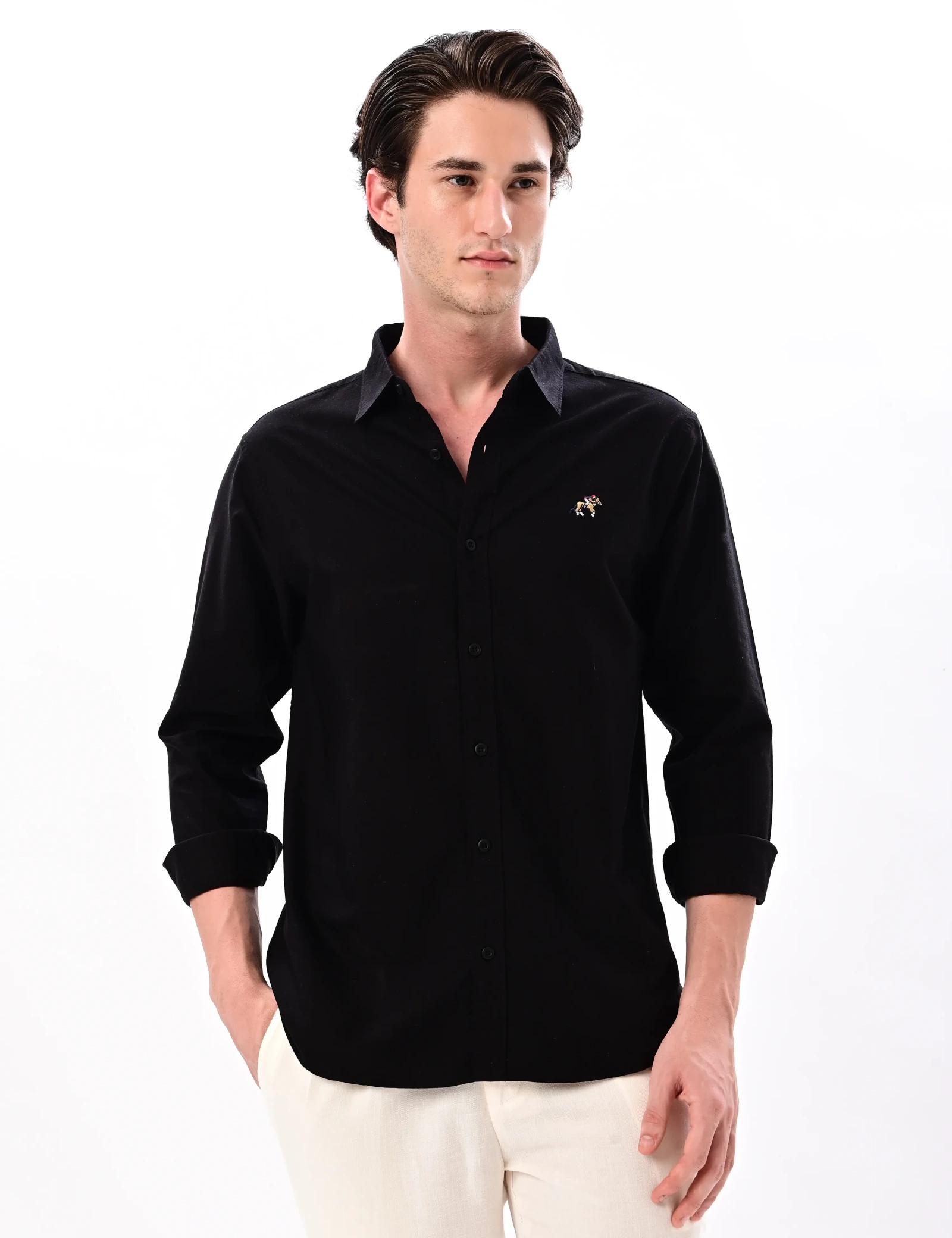 BLUBBER Classic Solid Regular Fit Shirt