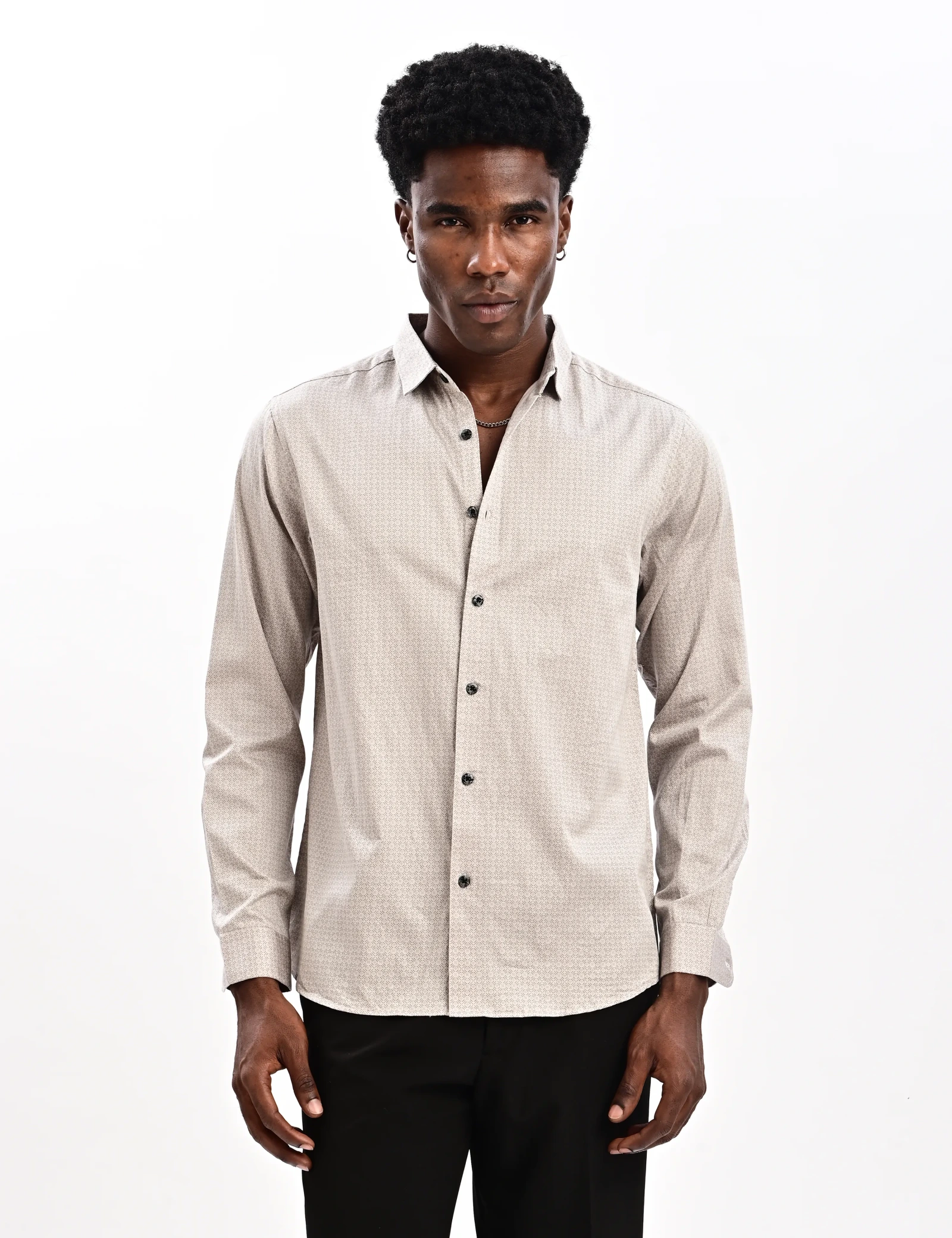 BLUBBER Micro Geometric Printed Shirt