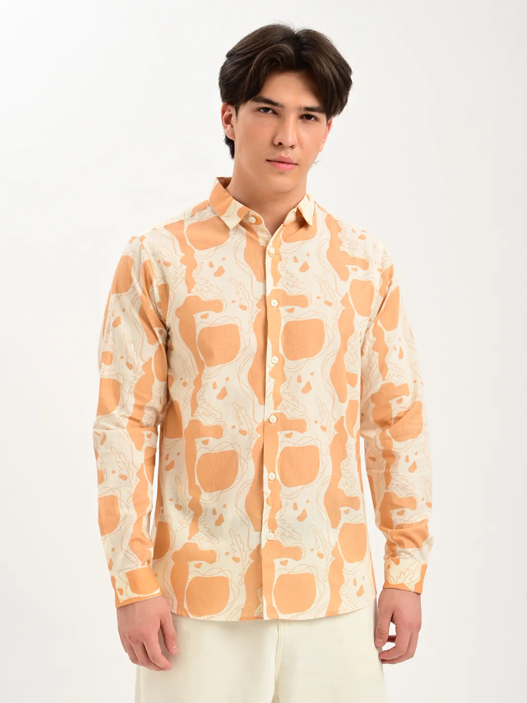 BLUBBER Abstract Nature Print Premium Casual Shirt