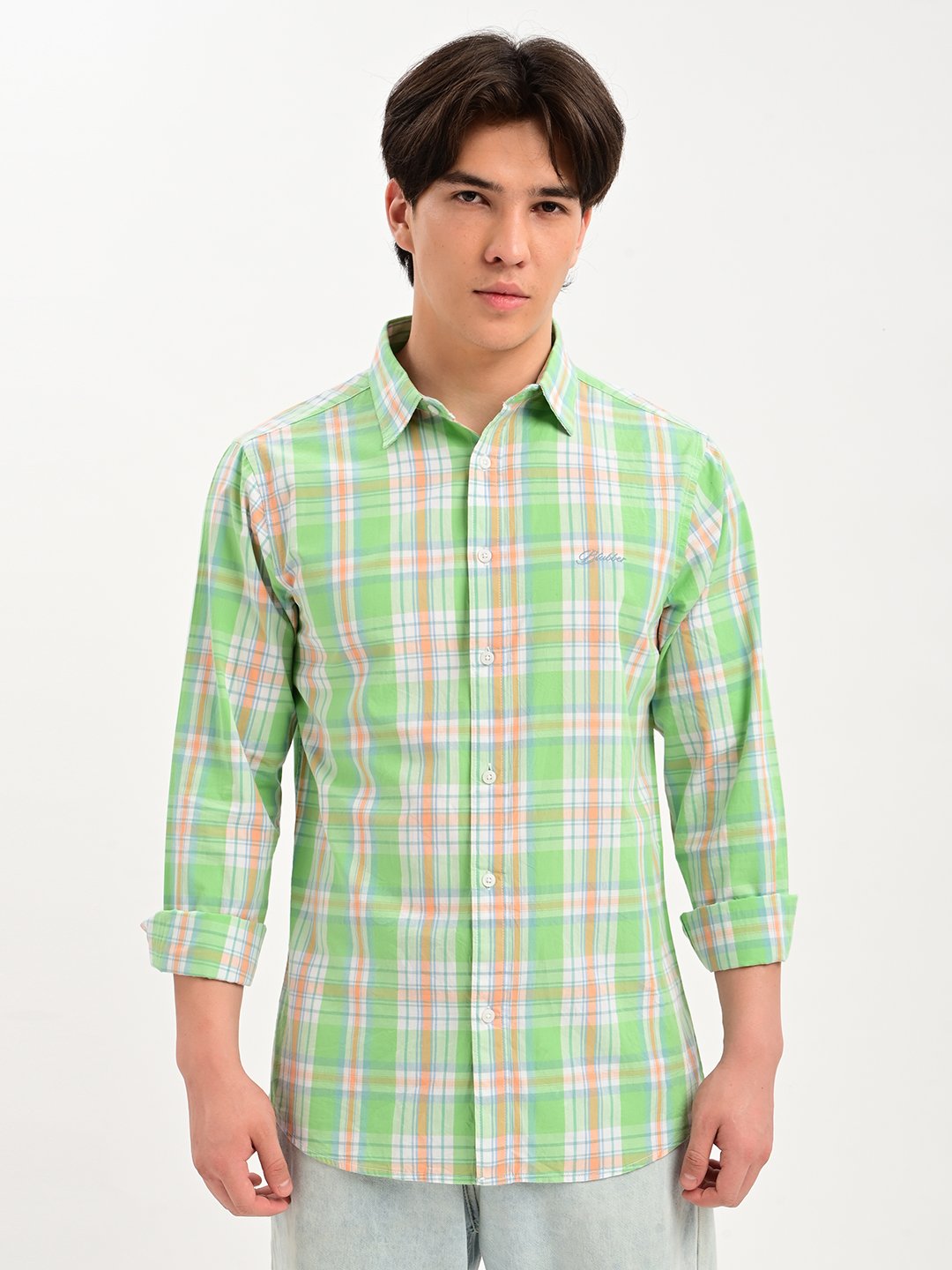 BLUBBER Multicolour Plaid Check Regular Fit Shirt