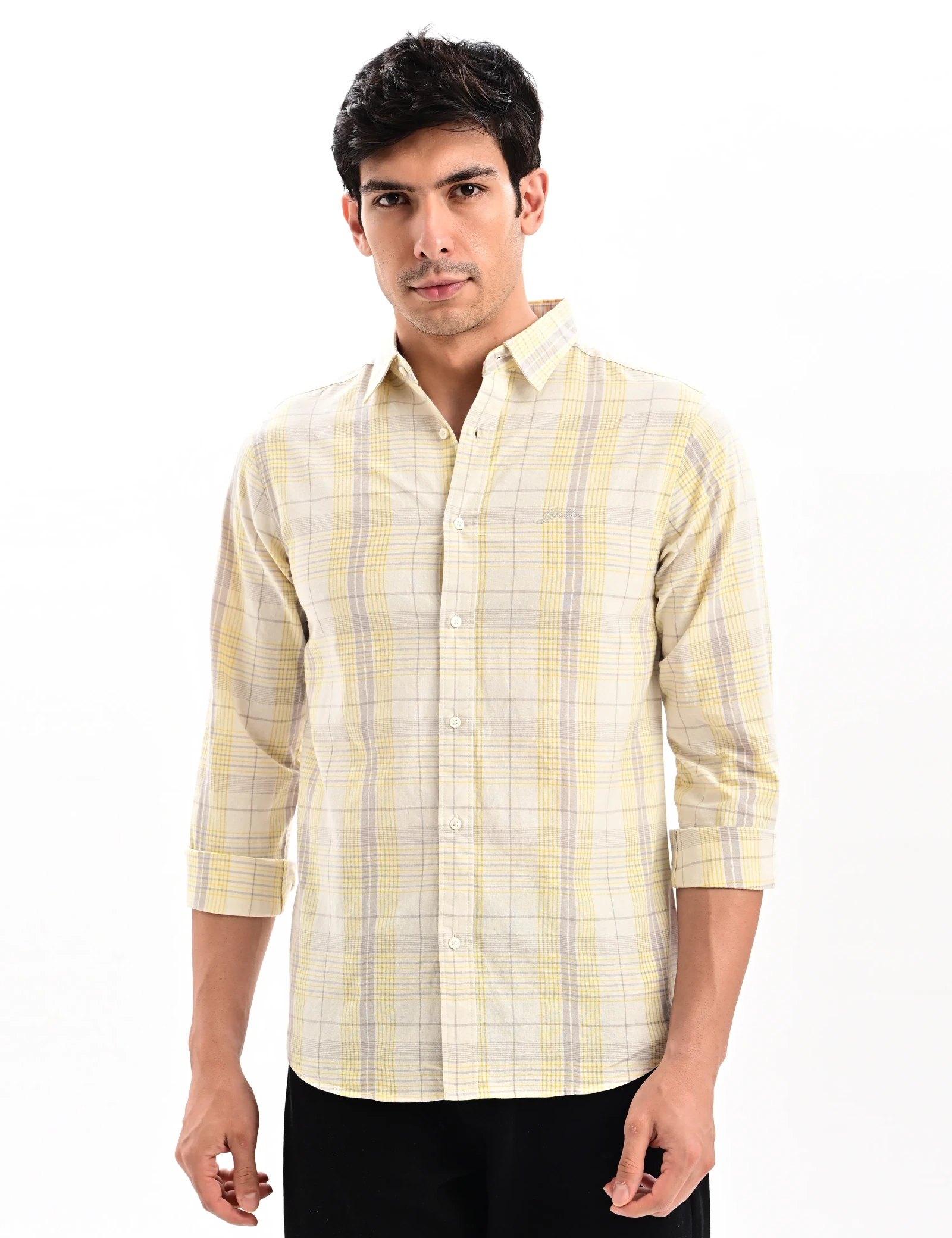 BLUBBER Soft Contrast Checked Shirt