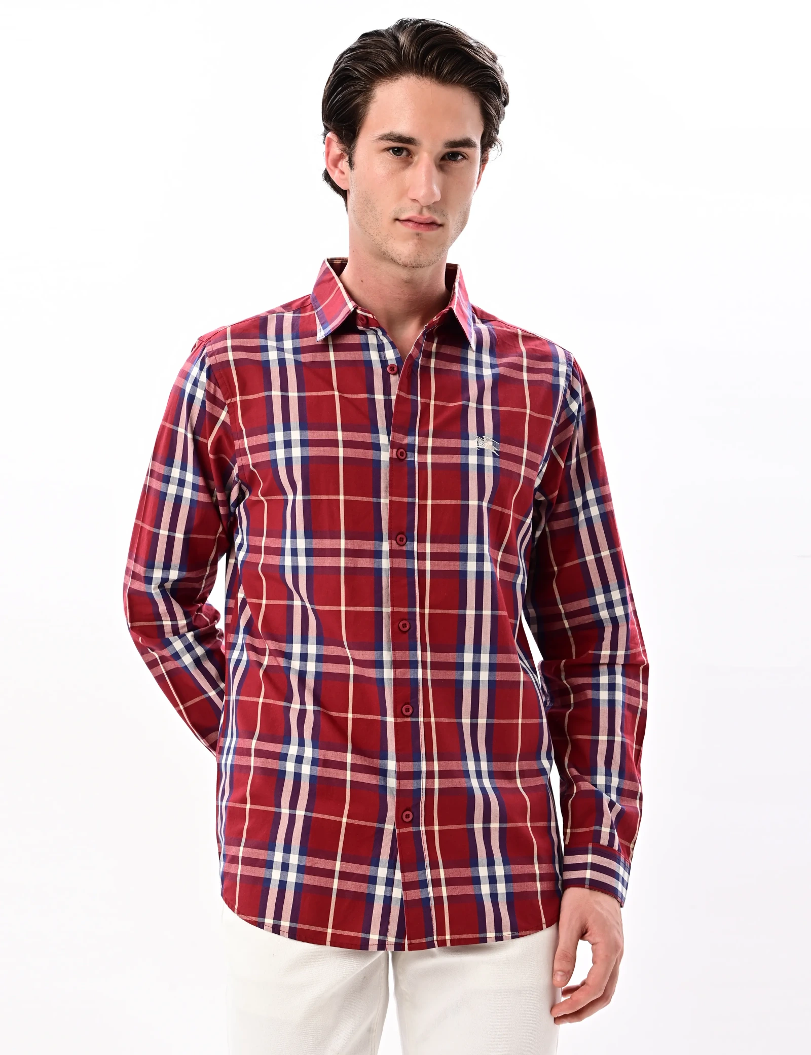 BLUBBER Classic Plaid Cotton Regular Fit Shirt