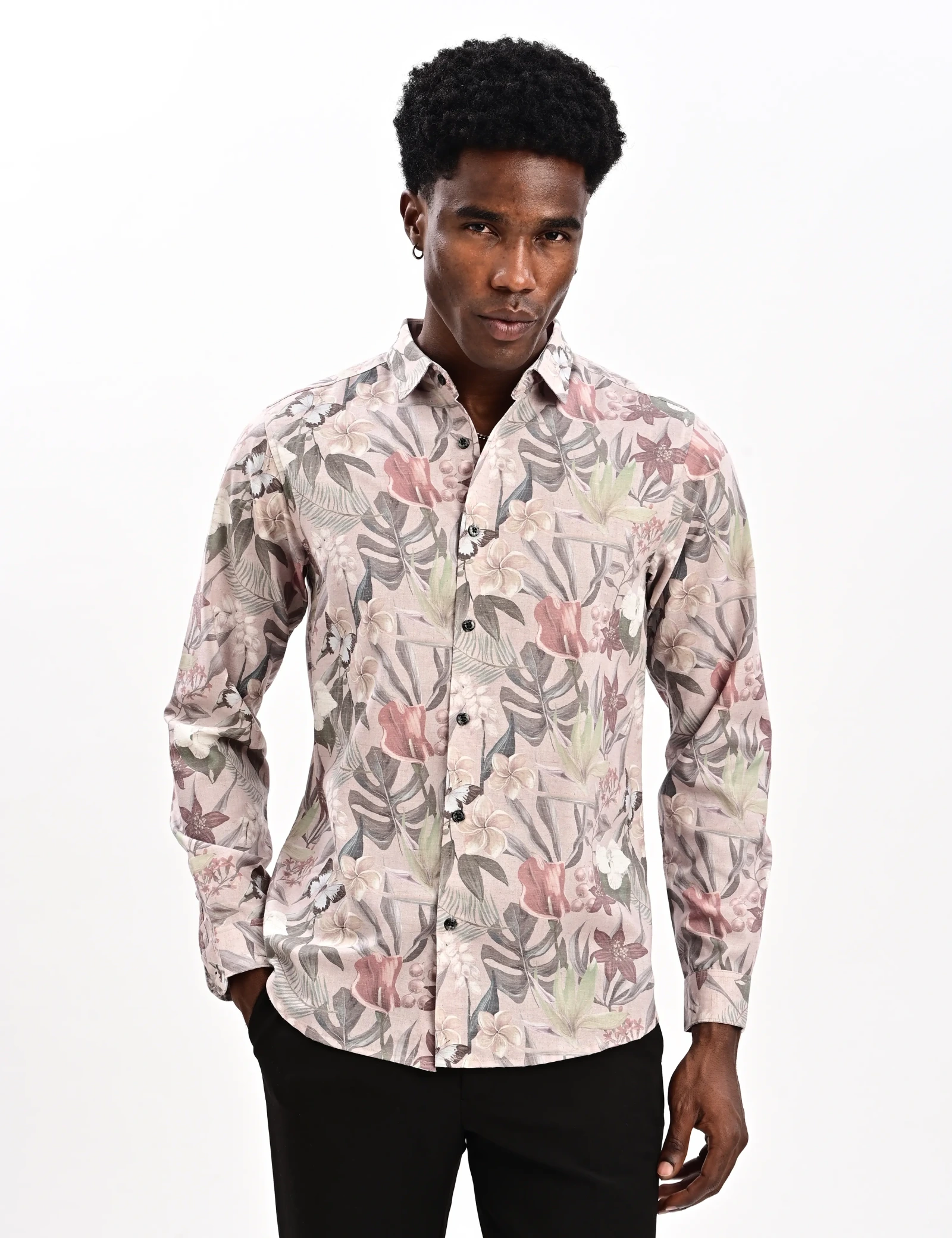 BLUBBER Tropical Botanical Printed Shirt