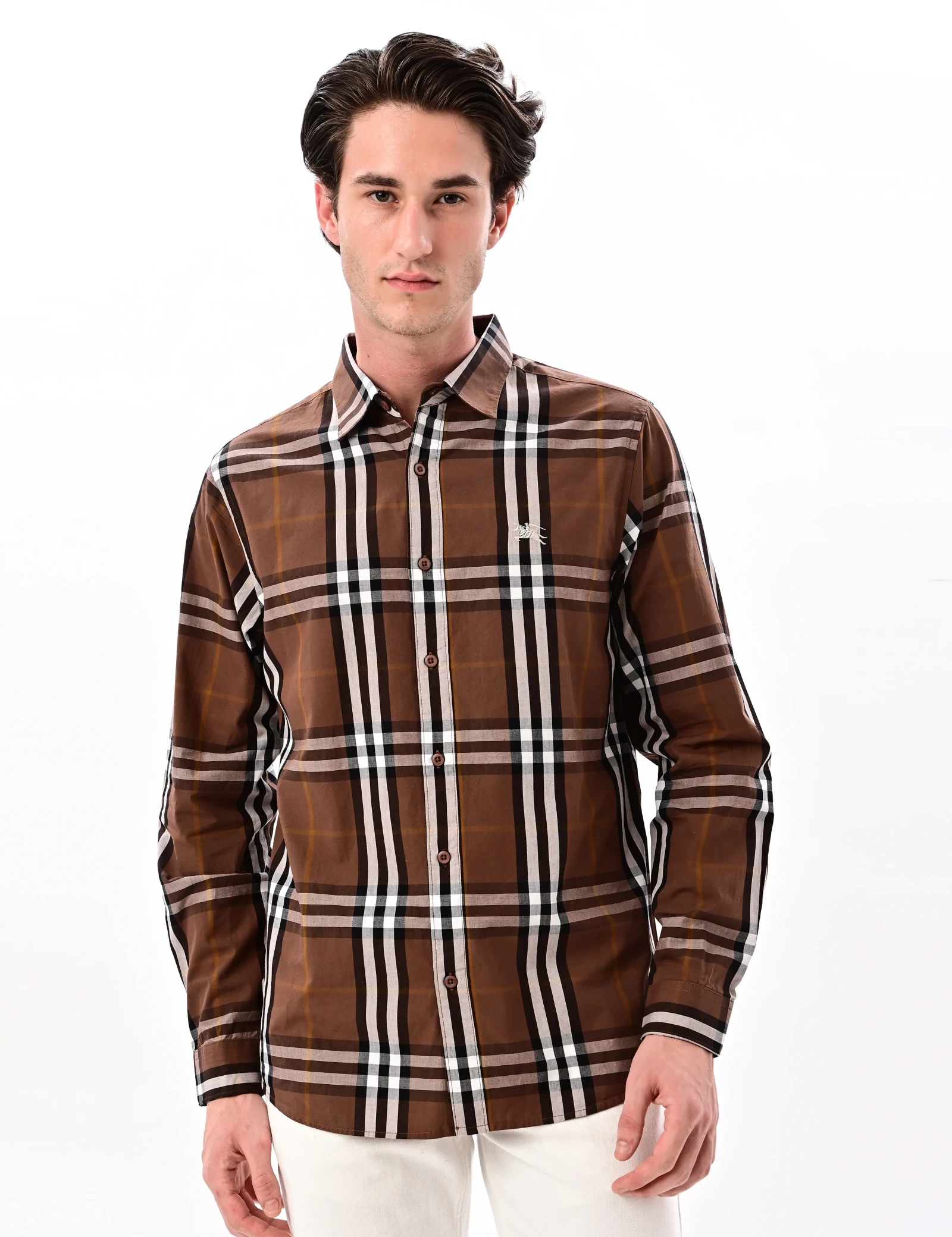 BLUBBER Classic Plaid Cotton Regular Fit Shirt