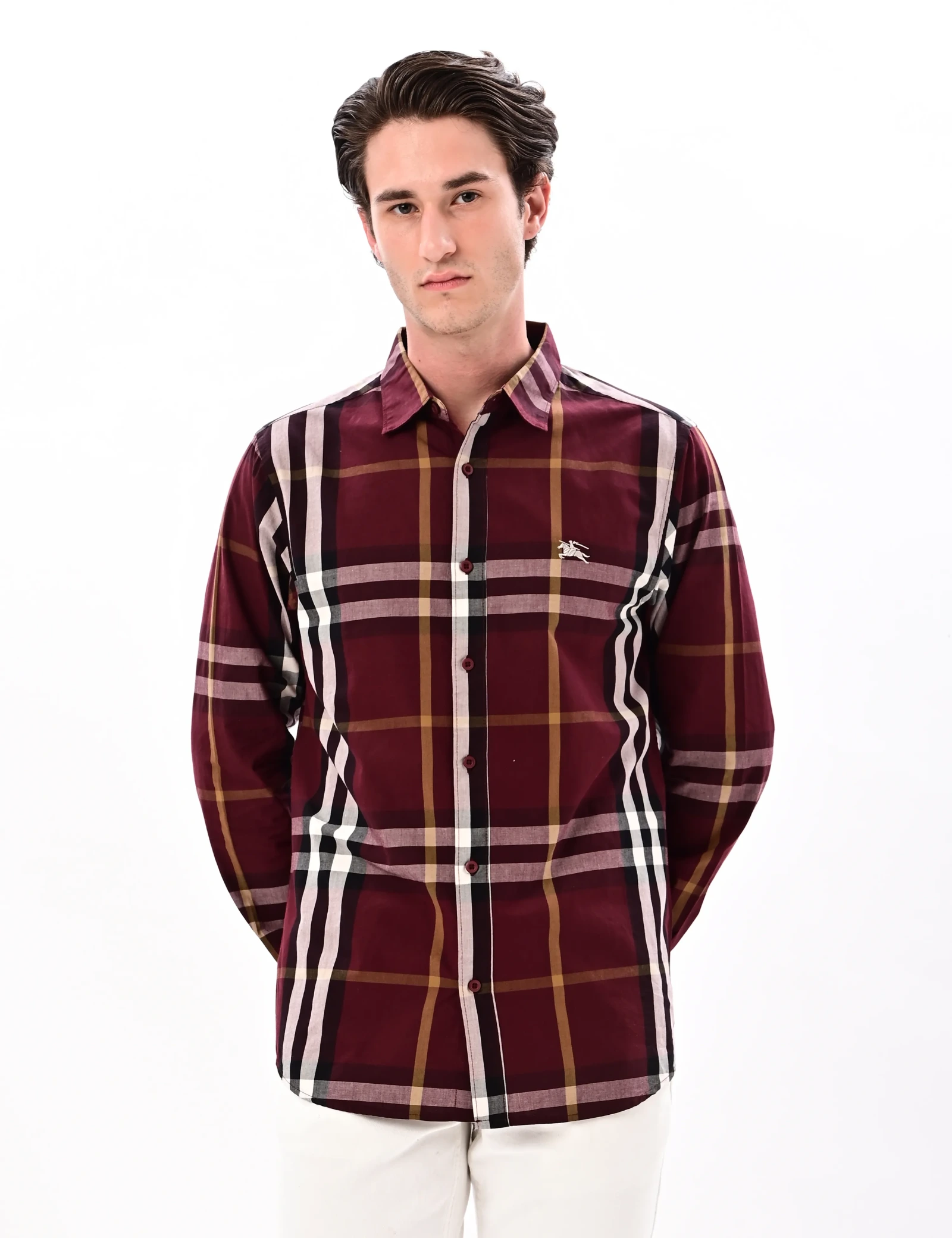 BLUBBER Classic Plaid Regular Fit Cotton Shirt