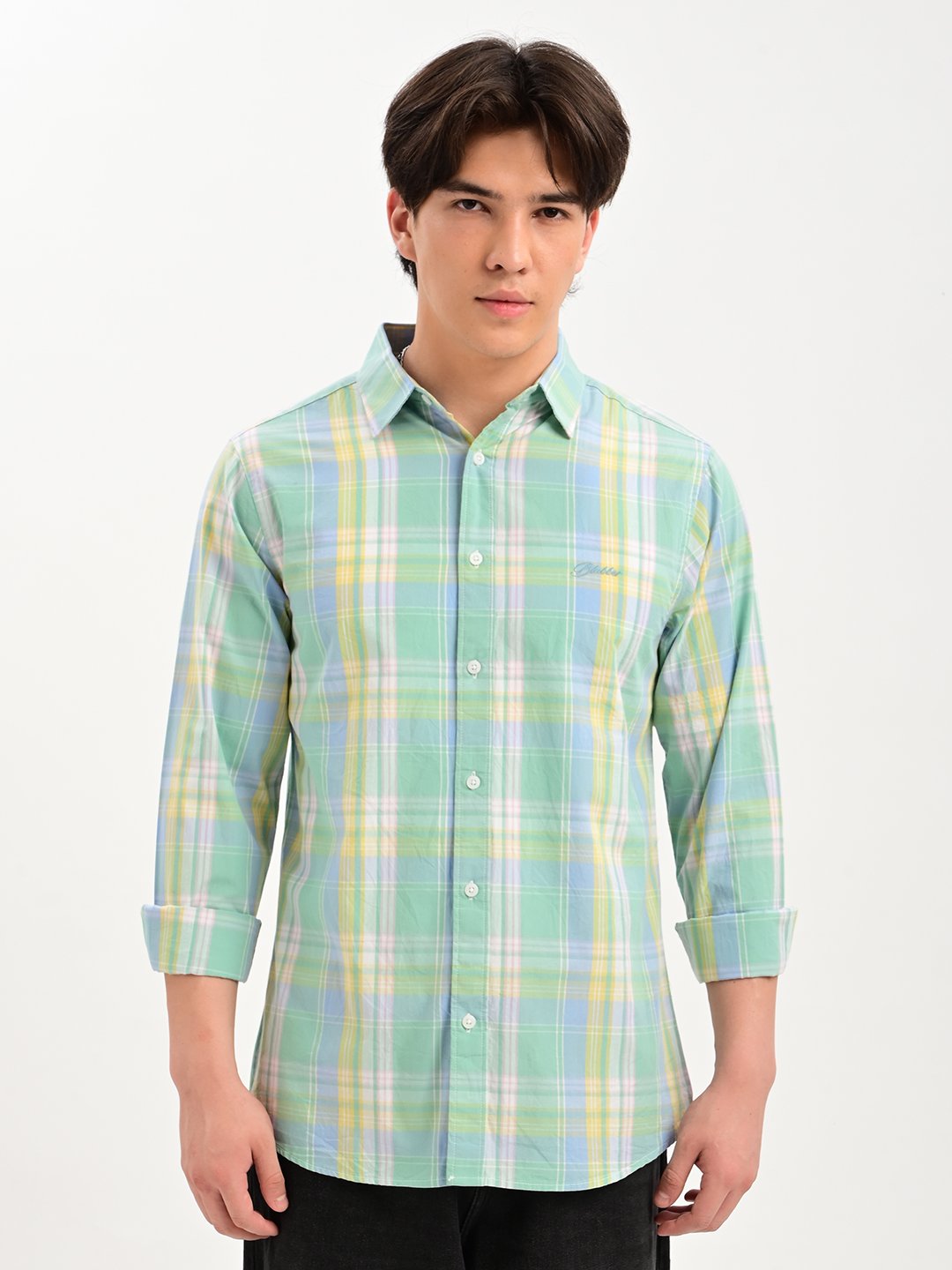 BLUBBER Multicolour Plaid Check Regular Fit Shirt