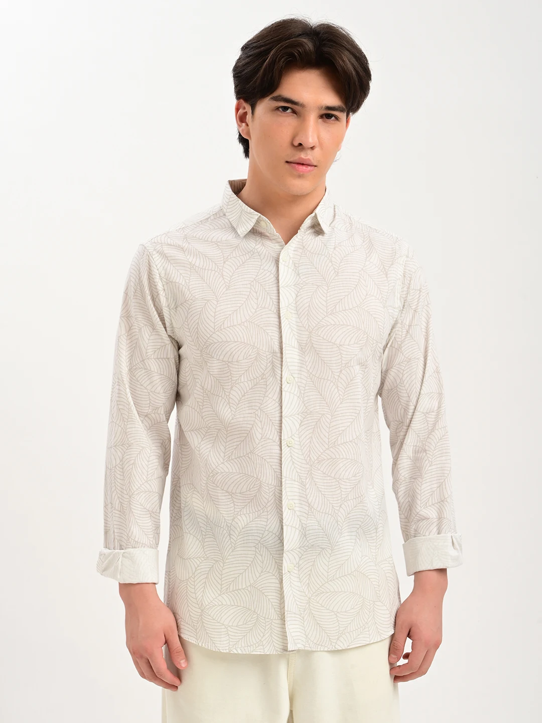 Printed Casual Shirt with Spread Collar