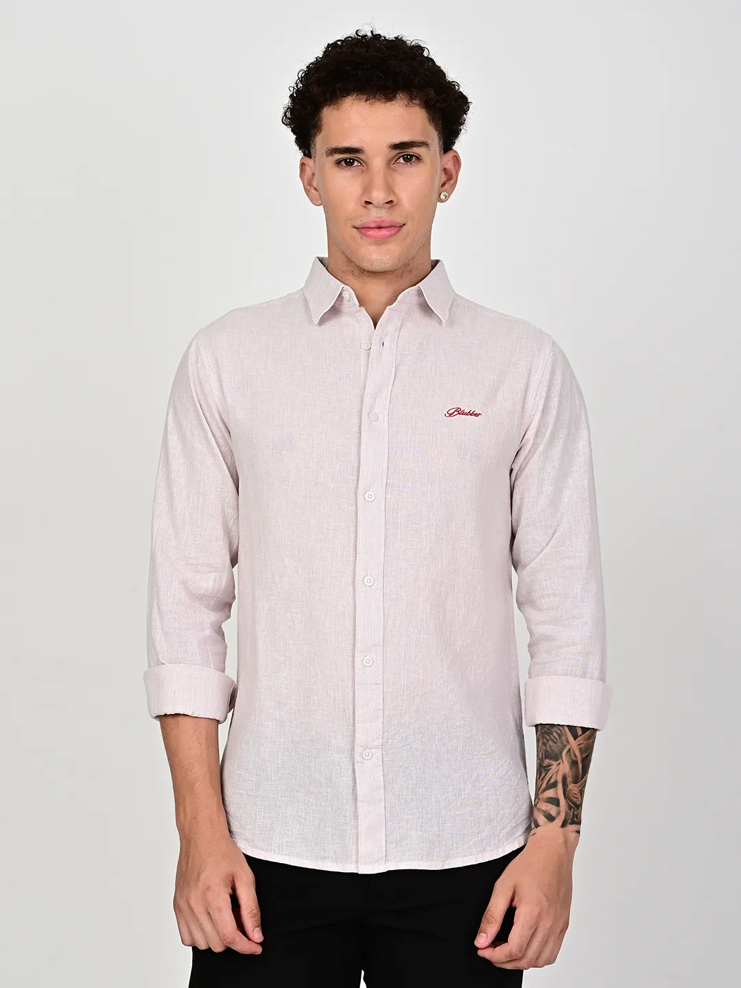BLUBBER Premium Linen Stripe Shirt