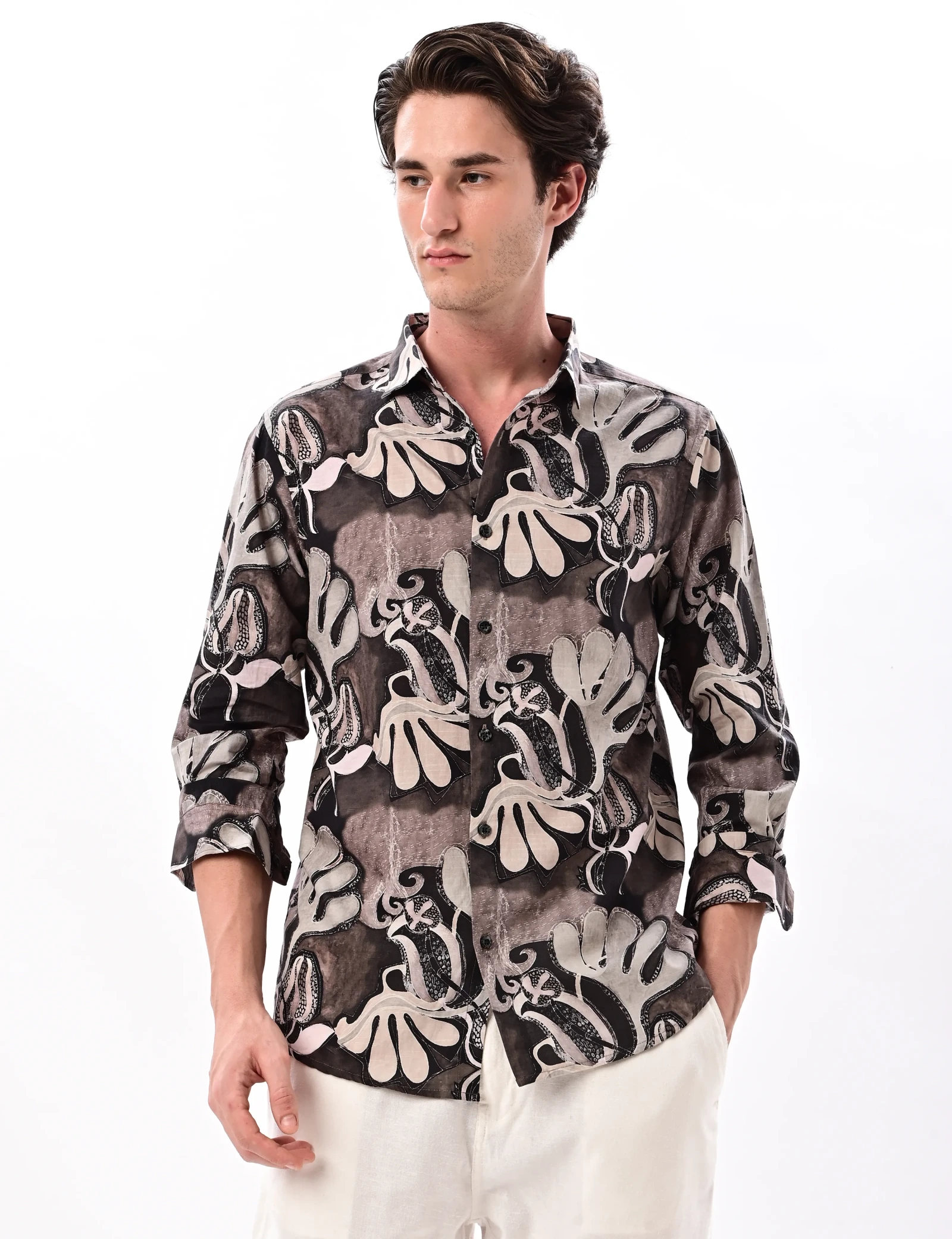 BLUBBER Abstract Floral Print Regular Fit Shirt