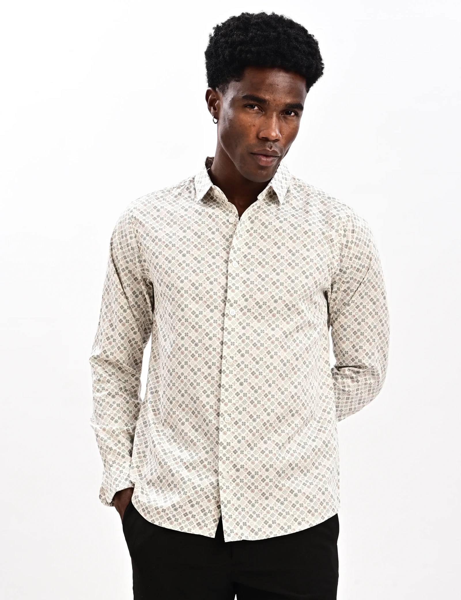 BLUBBER Micro Floral Printed Shirt