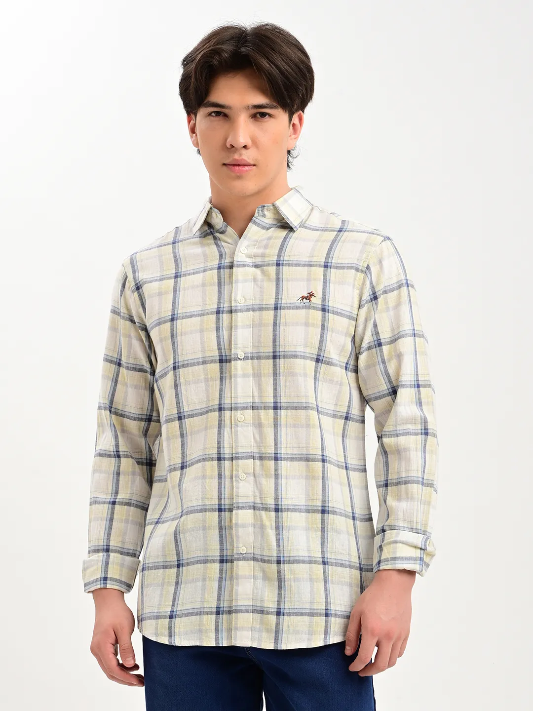BLUBBER Men's Premium Yarn Dyed Check Shirt