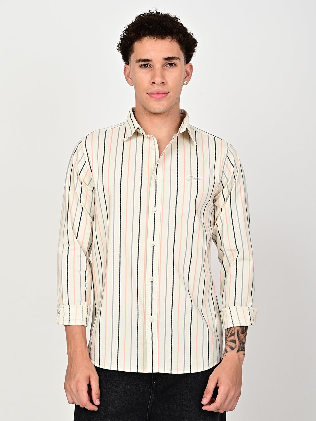 BLUBBER Fine Line Stripe Shirt