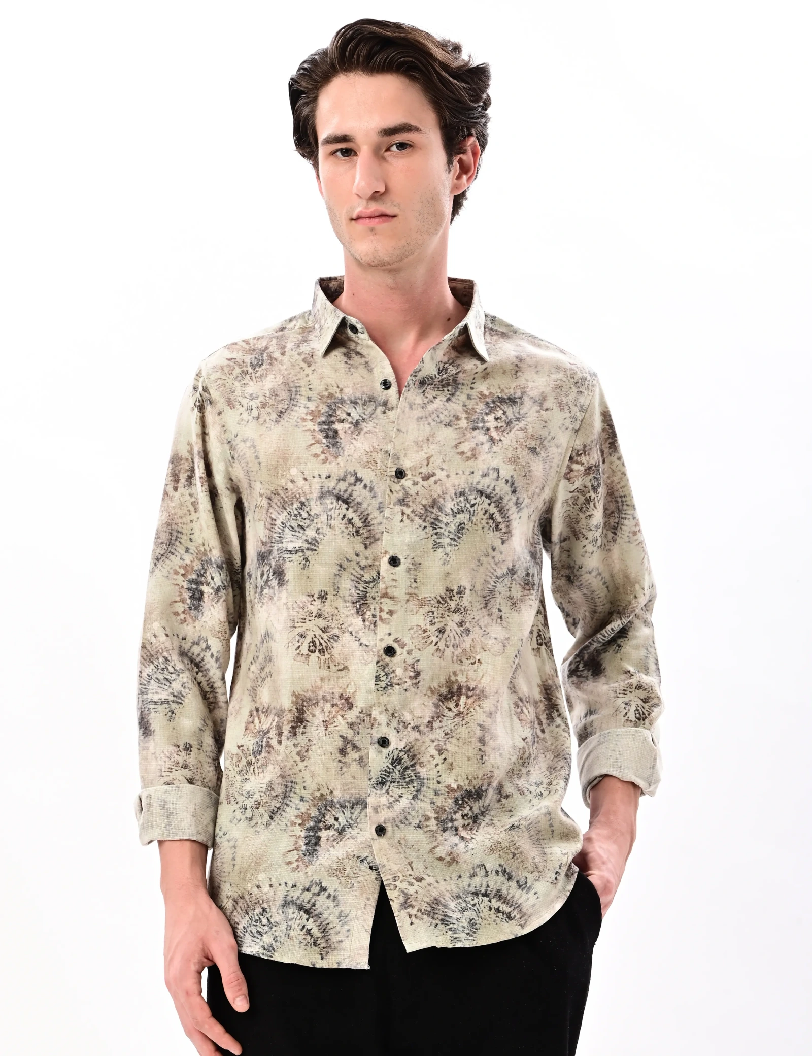 BLUBBER Abstract Botanical Print Regular Fit Shirt