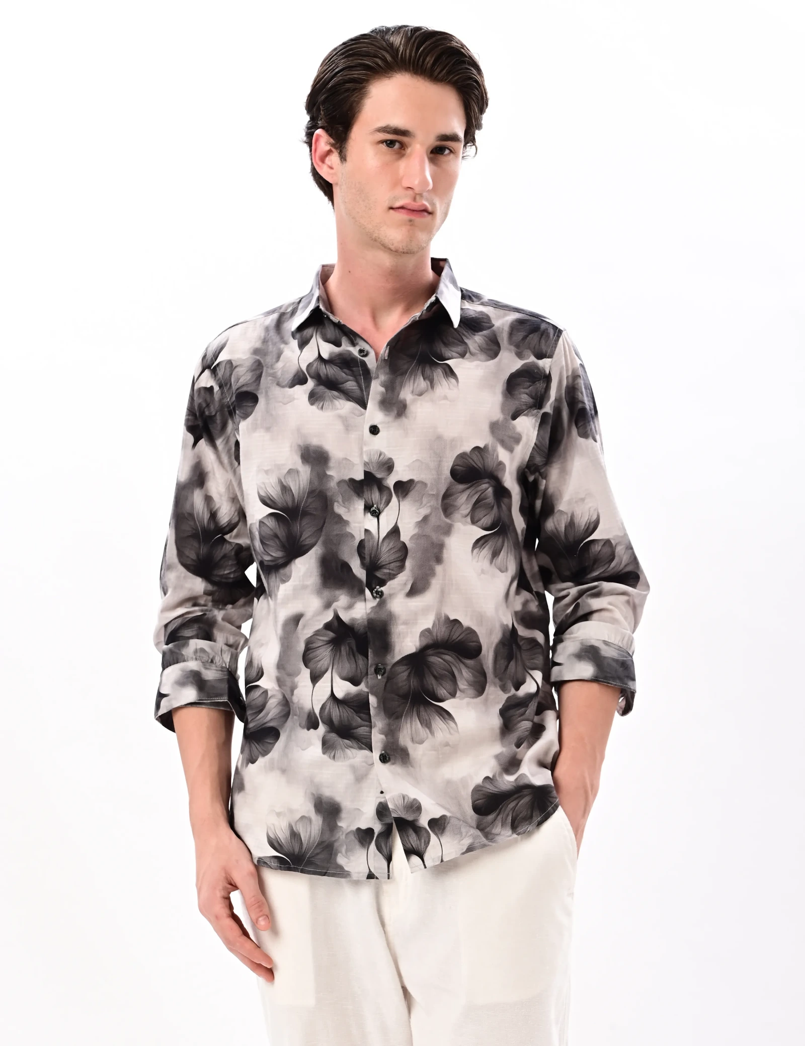 BLUBBER Botanical Floral Print Regular Fit Shirt