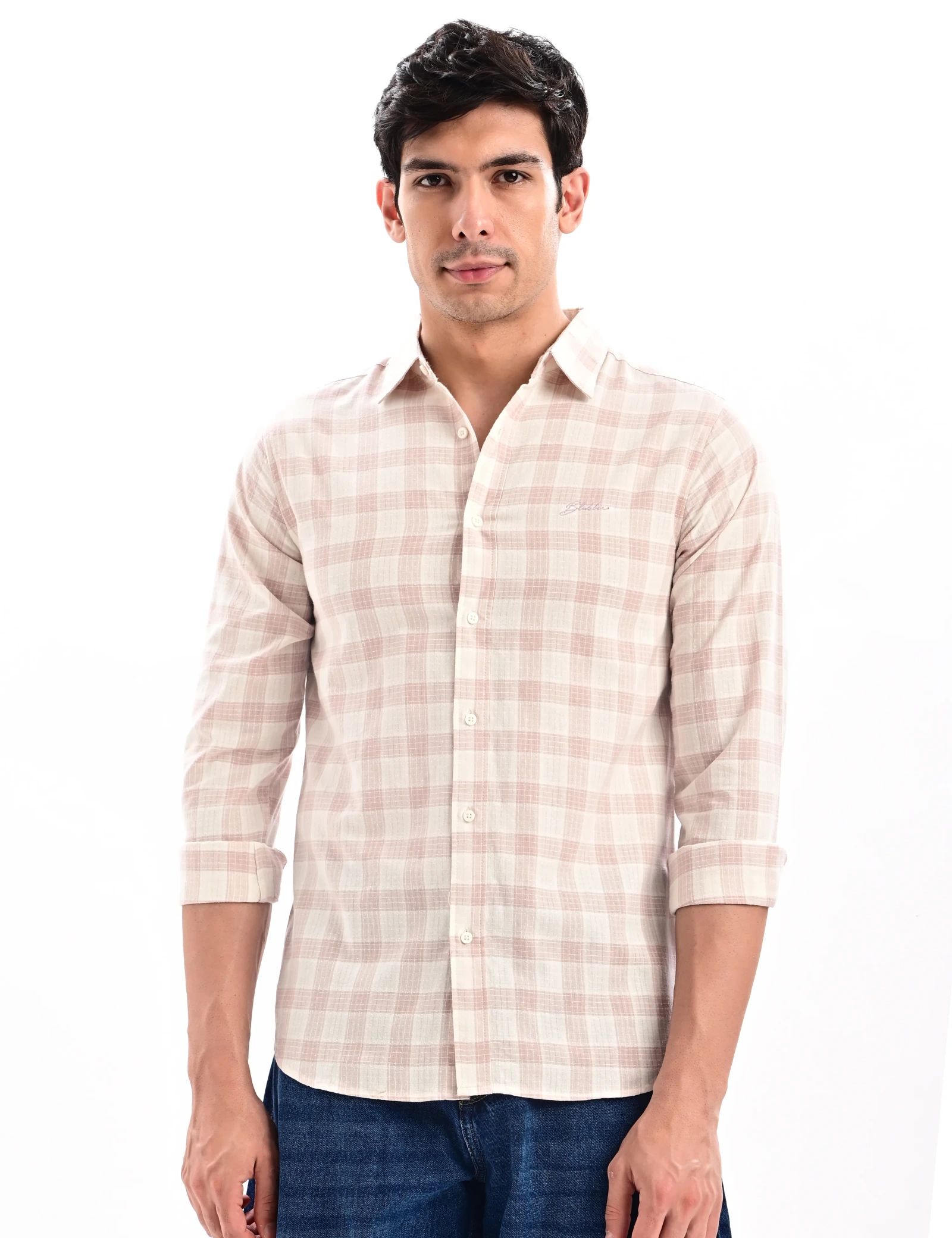 BLUBBER Refined Plaid Checked Shirt