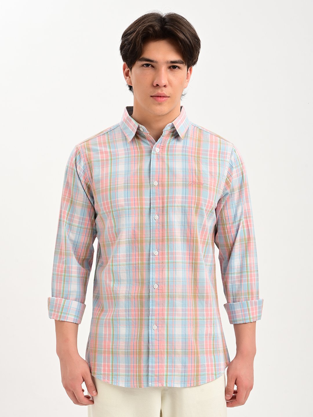 BLUBBER Multicolour Plaid Check Regular Fit Shirt