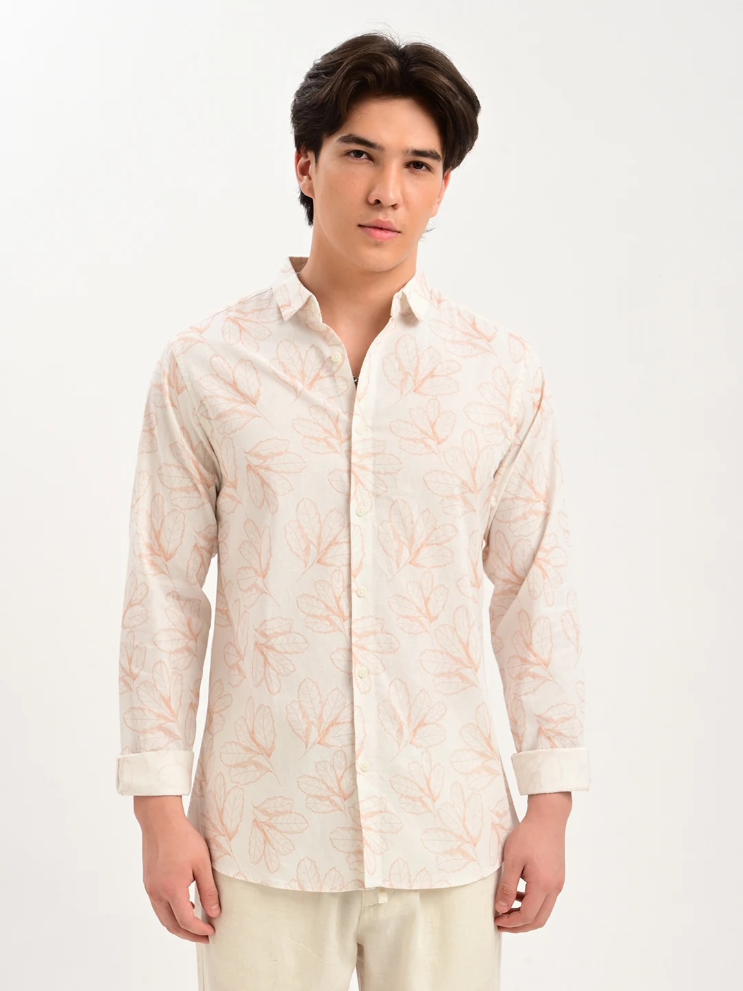 Printed Casual Shirt with Spread Collar