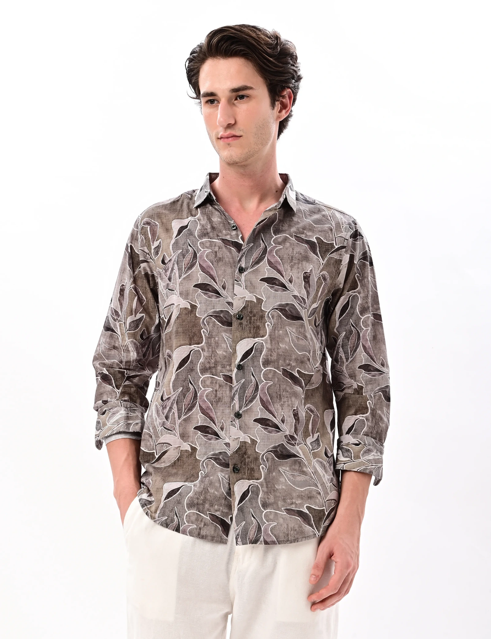BLUBBER Abstract Botanical Printed Shirt